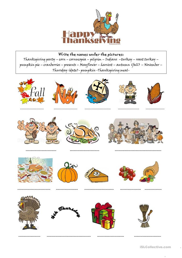 Happy Thanksgiving Worksheet Free ESL Printable Worksheets Made By 