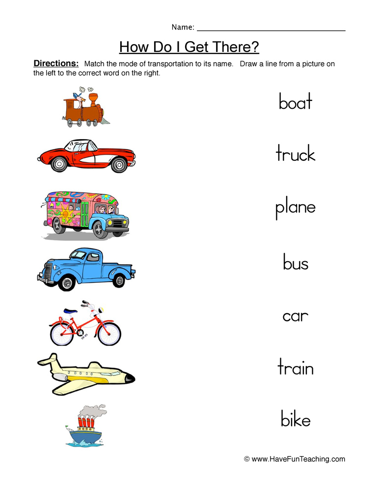 Transportation Worksheets Have Fun Teaching