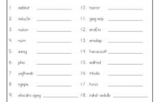 Free Word Scrambles Worksheets Activity Shelter