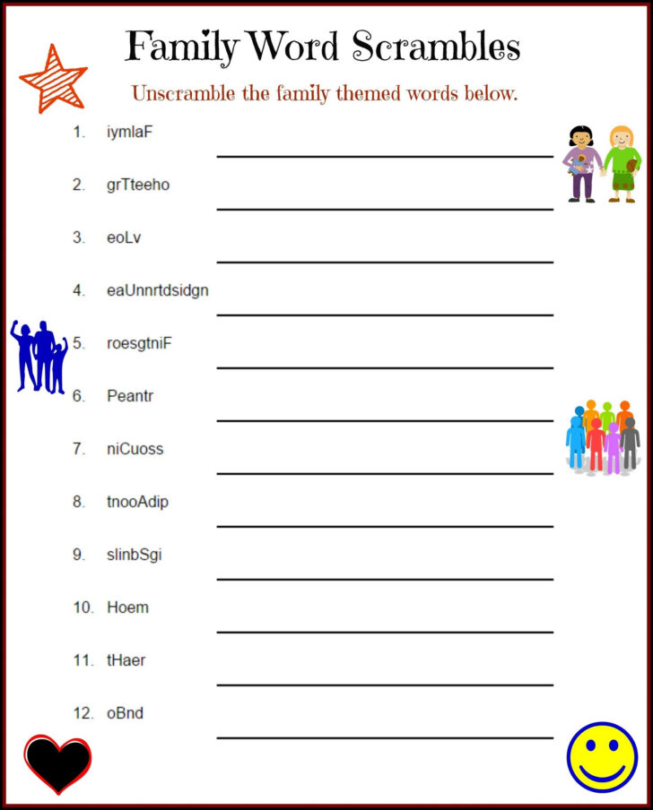 Free Printable Word Scramble Worksheets