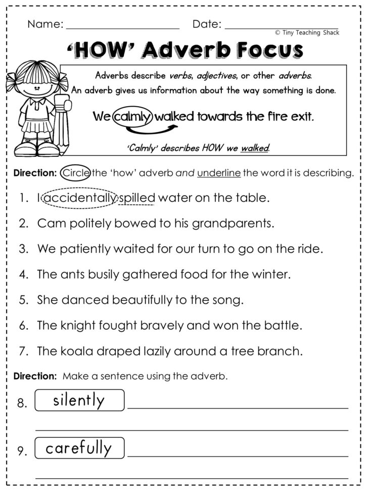 Free Printable Worksheets On Adverbs For Grade 5 Peggy Worksheets