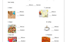 Mixtures Solutions Worksheet