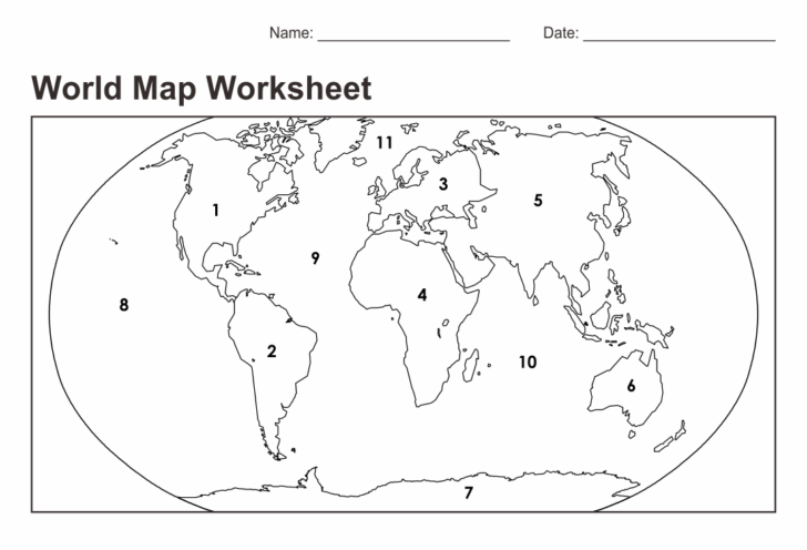 Free Printable World Map Worksheets