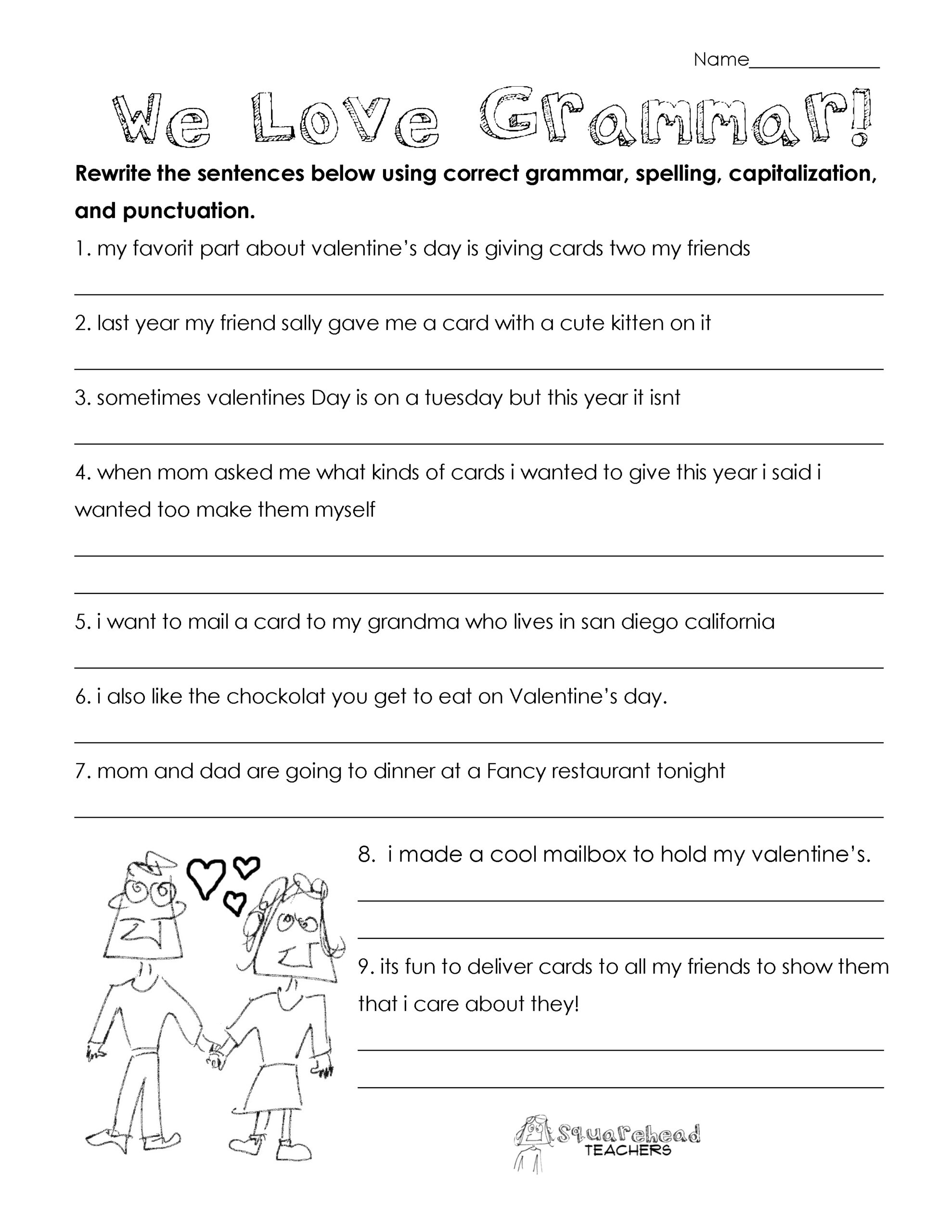 Grammar Worksheets Year 6