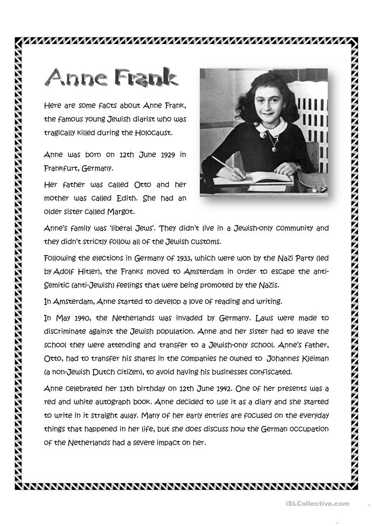 Remembering Anne Frank Worksheet Woo Jr Kids Activities Holocaust 