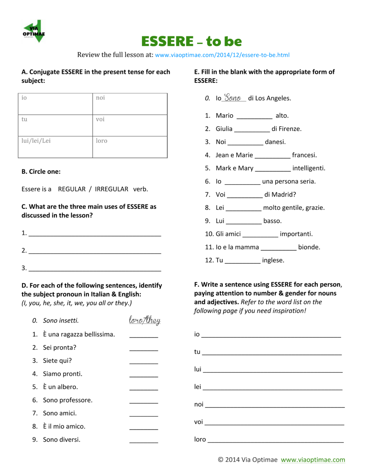 Italian Worksheets For Beginners Printable Peggy Worksheets