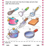 Kitchen Utensils Printable Worksheets