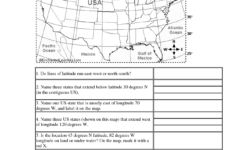 USA Contiguous Latitude And Longitude Activity Elementary