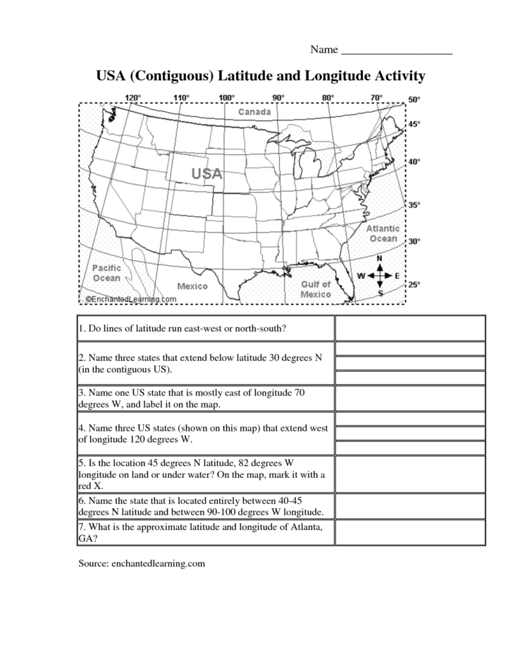 Latitude And Longitude Worksheets Free Printable Peggy Worksheets