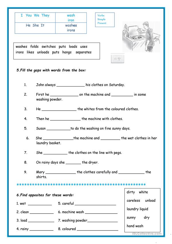 Laundry English ESL Worksheets For Distance Learning And Physical 