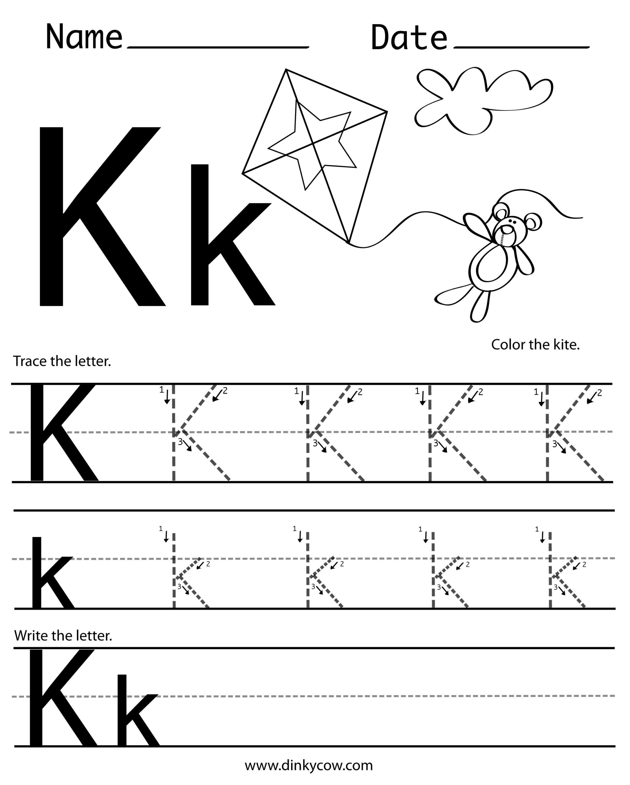 Letter K Tracing Worksheets TracingLettersWorksheets
