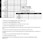 Logic Puzzles Printable Worksheets