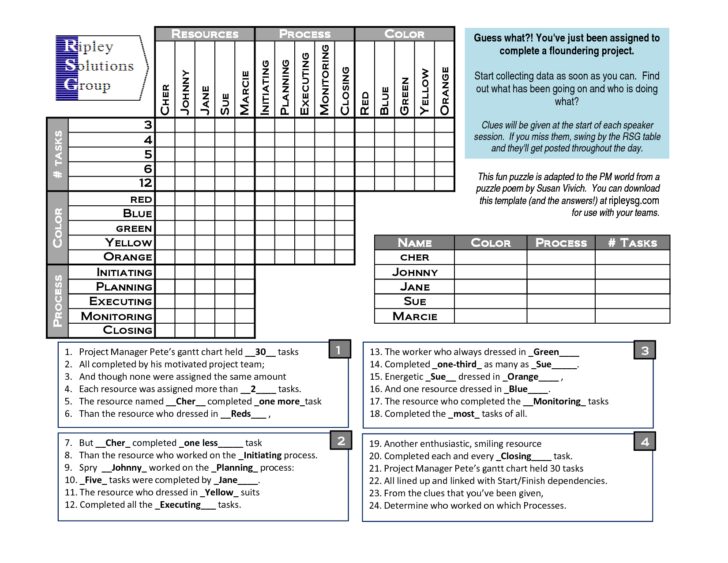 Logic Puzzles Printable Worksheets