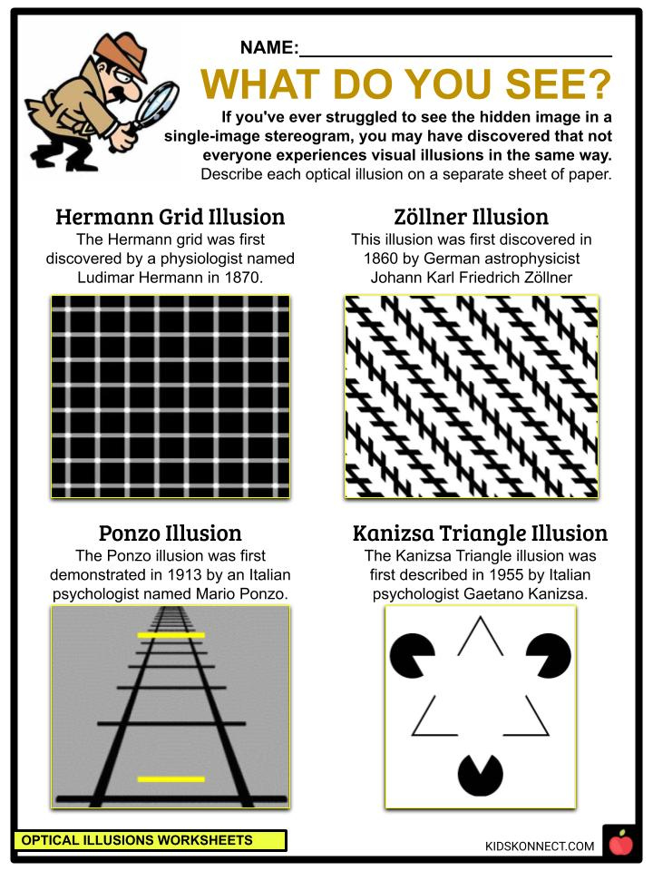 Optical Illusions Facts Worksheets History For Kids