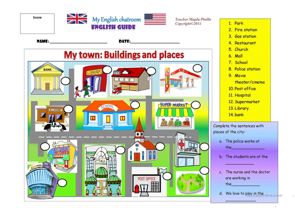 Places In Town Worksheets Printables Peggy Worksheets