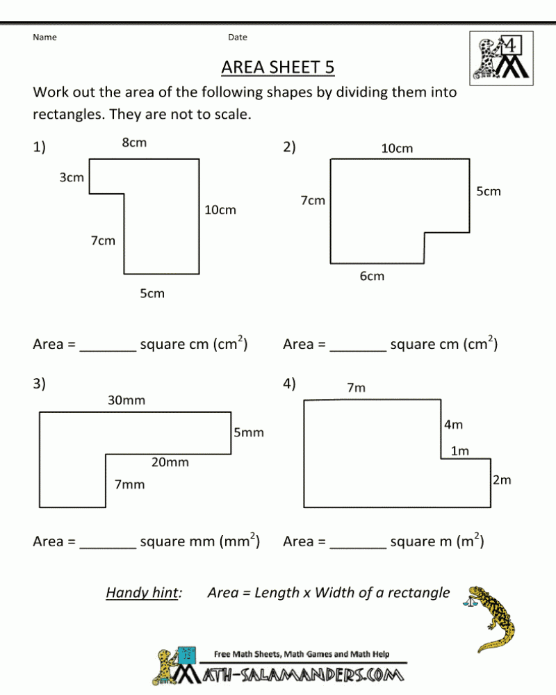 Printable Area Worksheets Peggy Worksheets