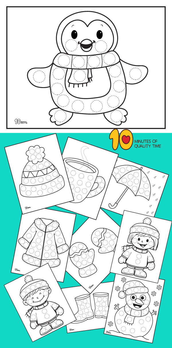 10 Winter Dot Art Printables 10 Minutes Of Quality Time