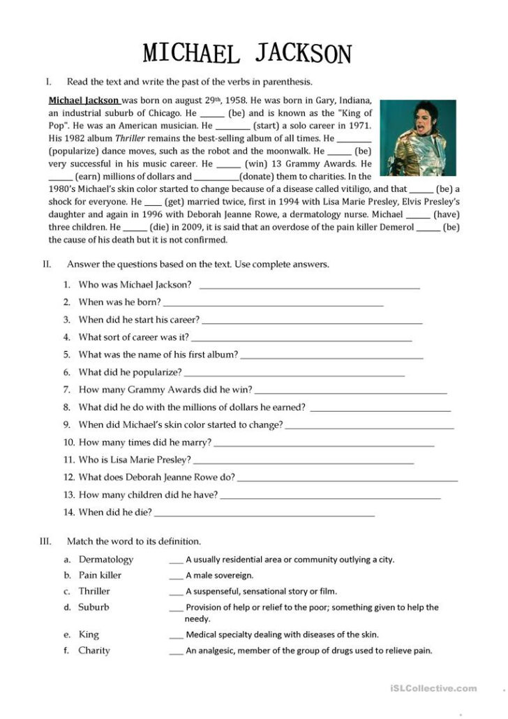 biography text and questions