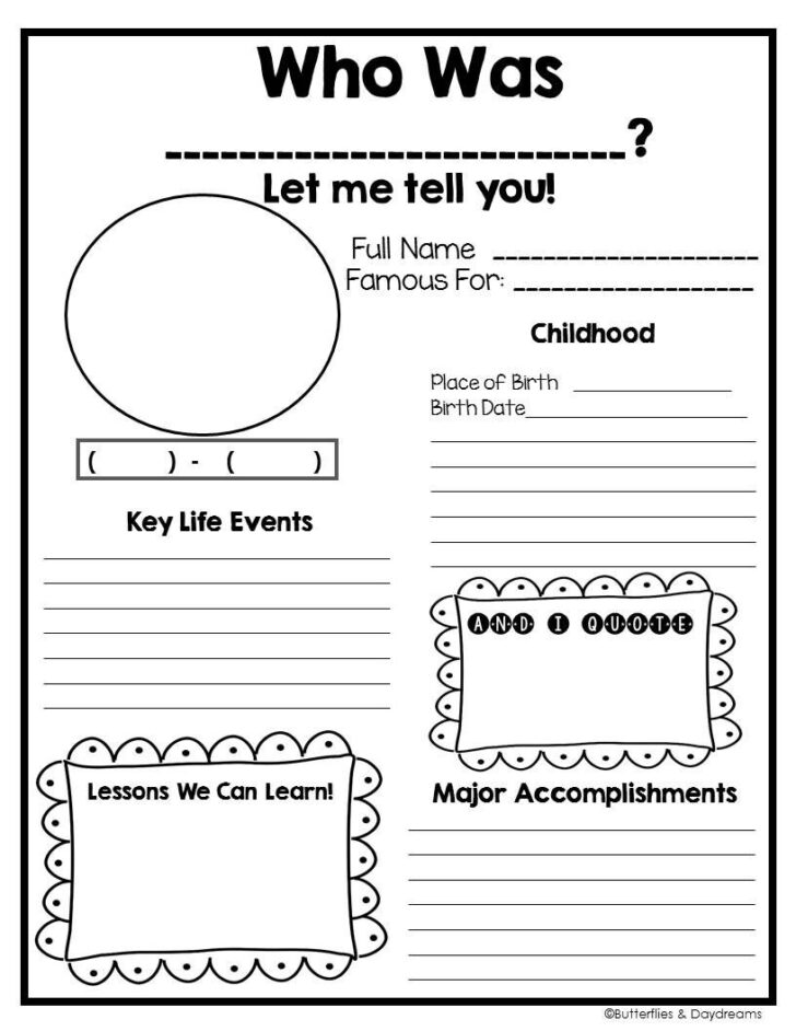 Printable Biography Worksheets