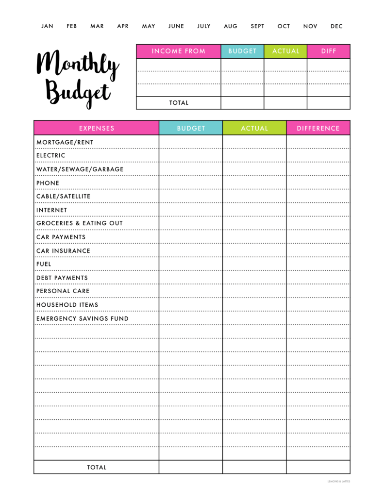 Printable Budget Binder Worksheets | Peggy Worksheets