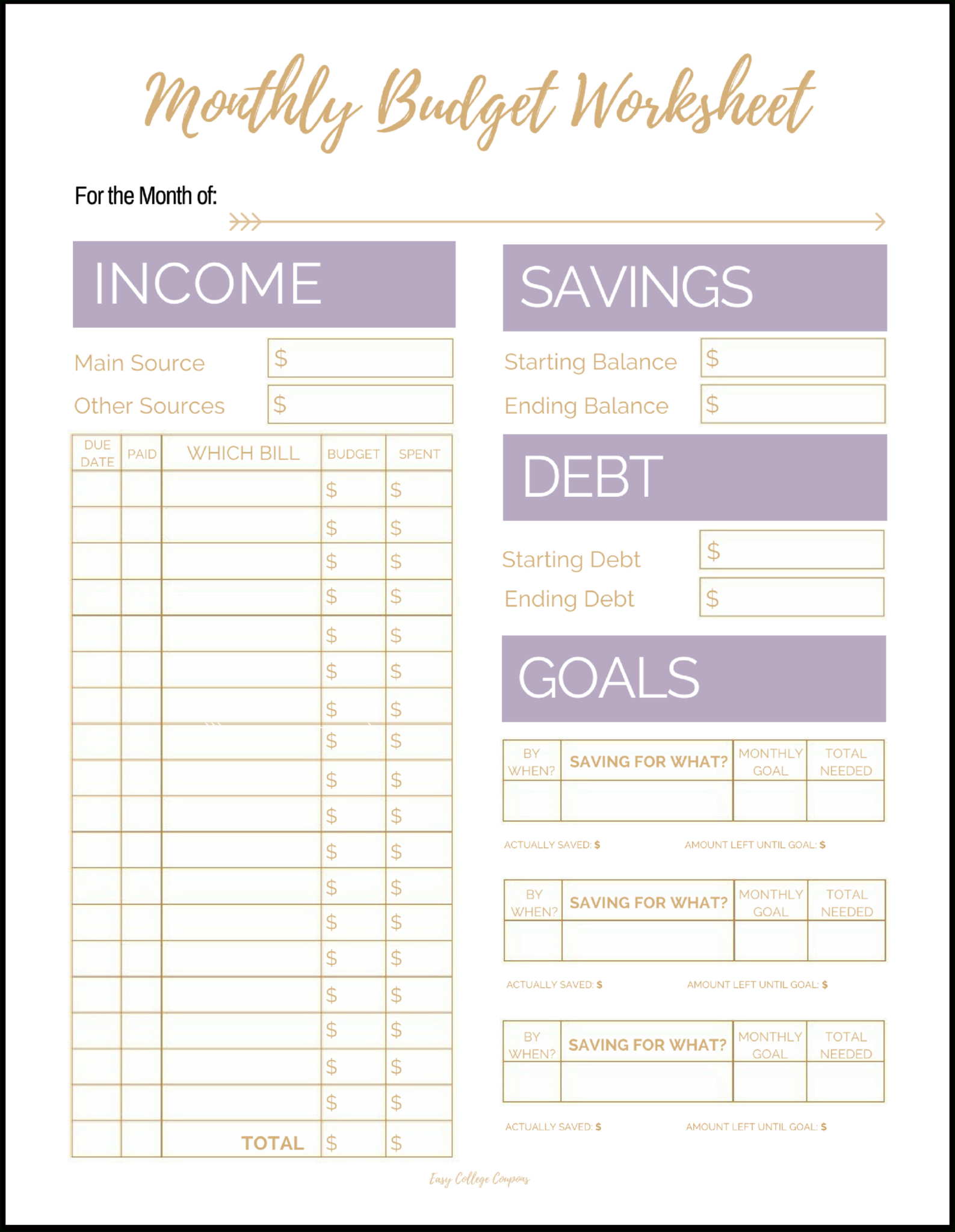 Printable Budget Binder Worksheets | Peggy Worksheets