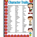 Printable Character Traits Worksheets