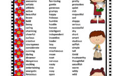 Printable Character Traits Worksheets Printable Worksheets