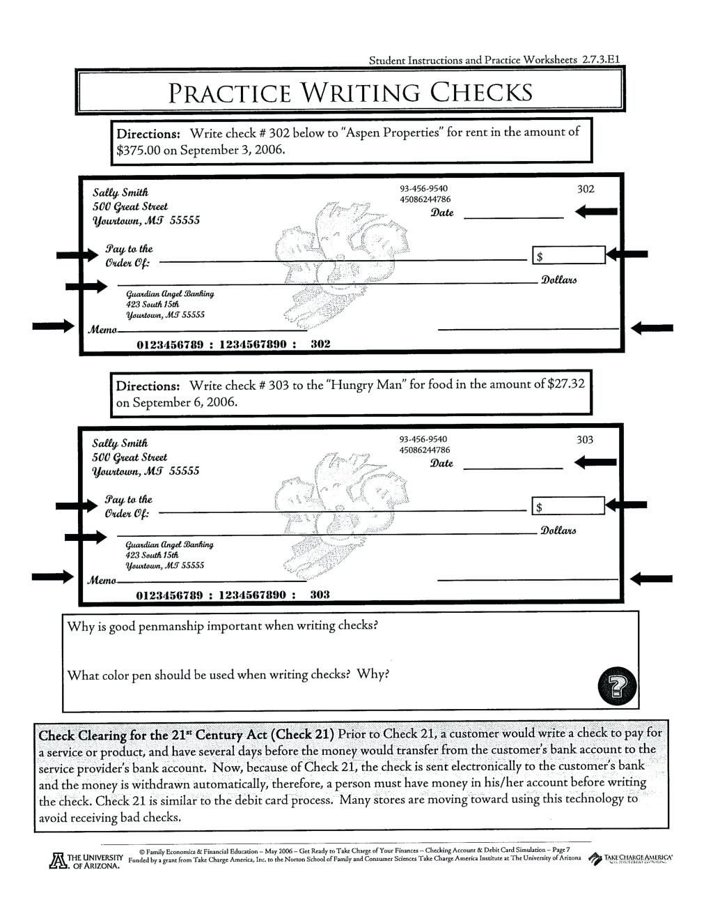 Check Writing Practice Worksheet Student Instructions And Db excel