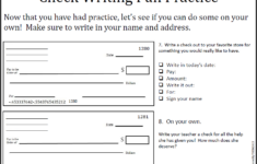 printable check writing worksheets Writing A Check Worksheets For Students