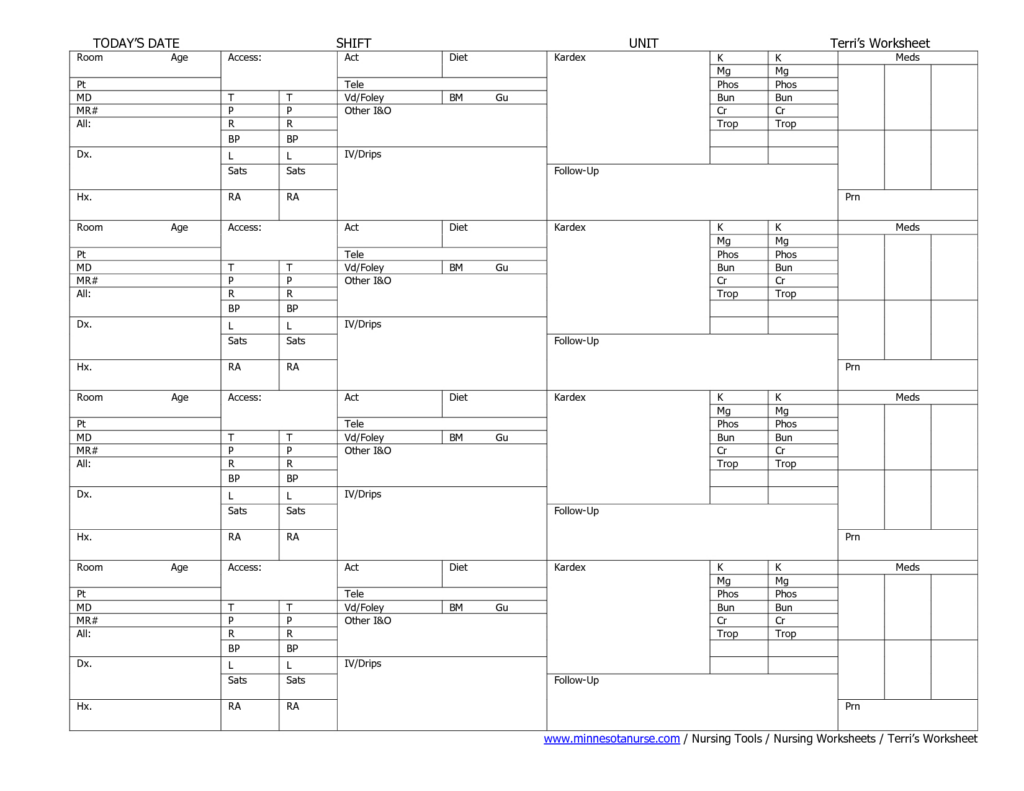 Printable Cna Worksheets Peggy Worksheets