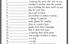 Getting To Know You Worksheet
