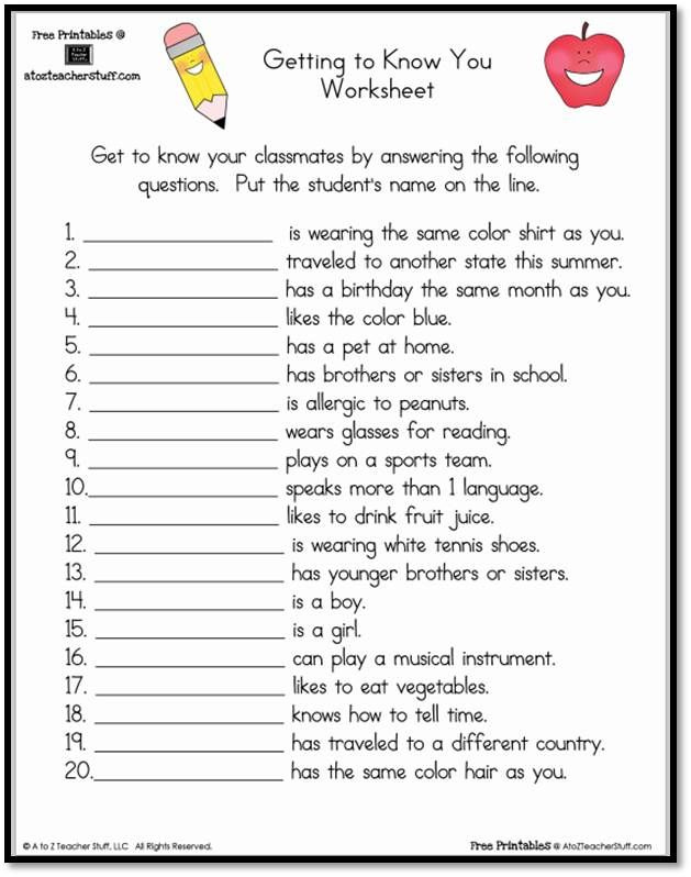 Printable Getting To Know You Worksheets Peggy Worksheets