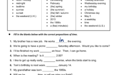 Gramar Worksheet Middle School