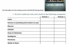 Free Marriage Counseling Worksheets And Marital Counseling Worksheets