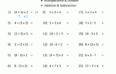 PEMDAS Rule Worksheets