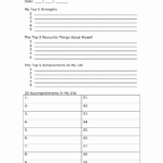 Printable Self Esteem Worksheets For Teenagers