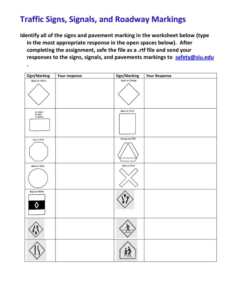 Traffic Sign Worksheet Drivers Education Worksheets Tracing 