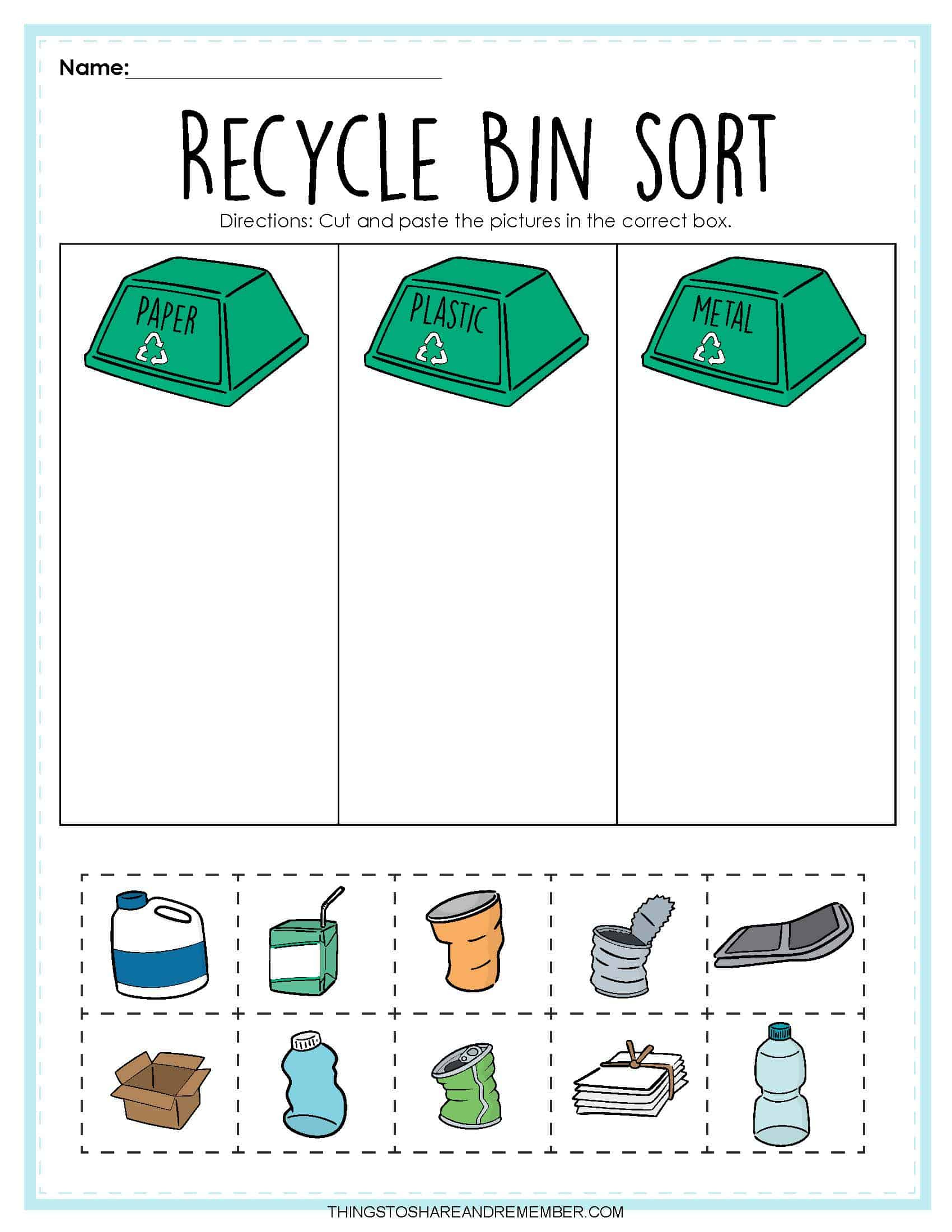 Recycling Activities Printables Share Remember Celebrating Child 