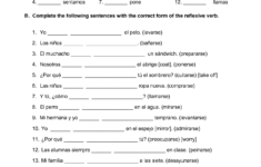 Spanish Reflexive Verbs Worksheet Spanish Reflexive Verbs Spanish