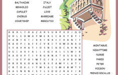 Romeo And Juliet Word Search Printable Word Search Printable