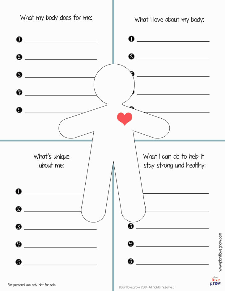 Self Esteem Worksheets For Kids Free Printable