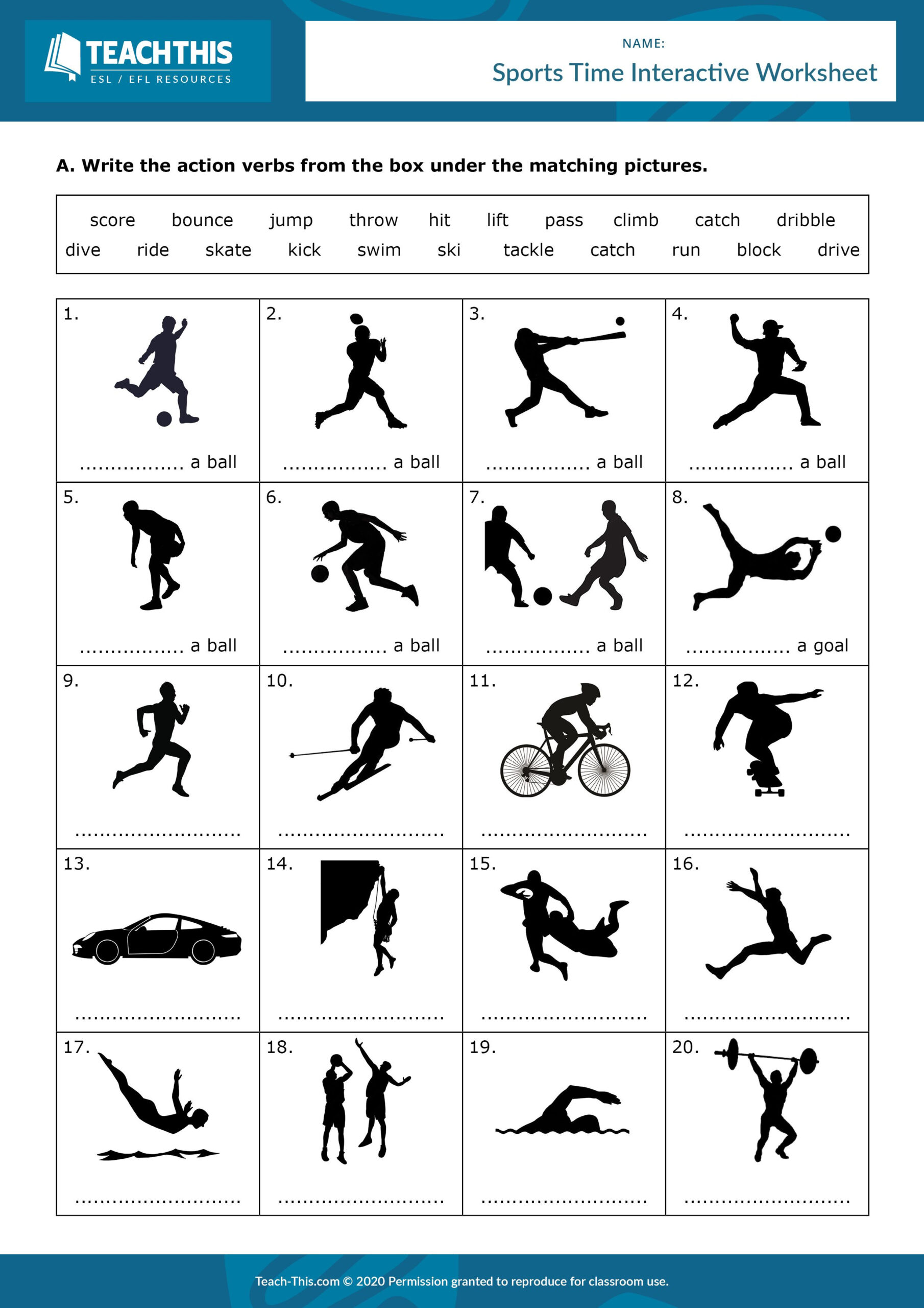 Sports Elementary Physical Education English Activities Physical 