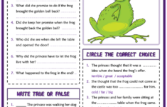 the frog prince worksheets printable The Frog Prince ESL Reading Comprehension Questions Worksheet