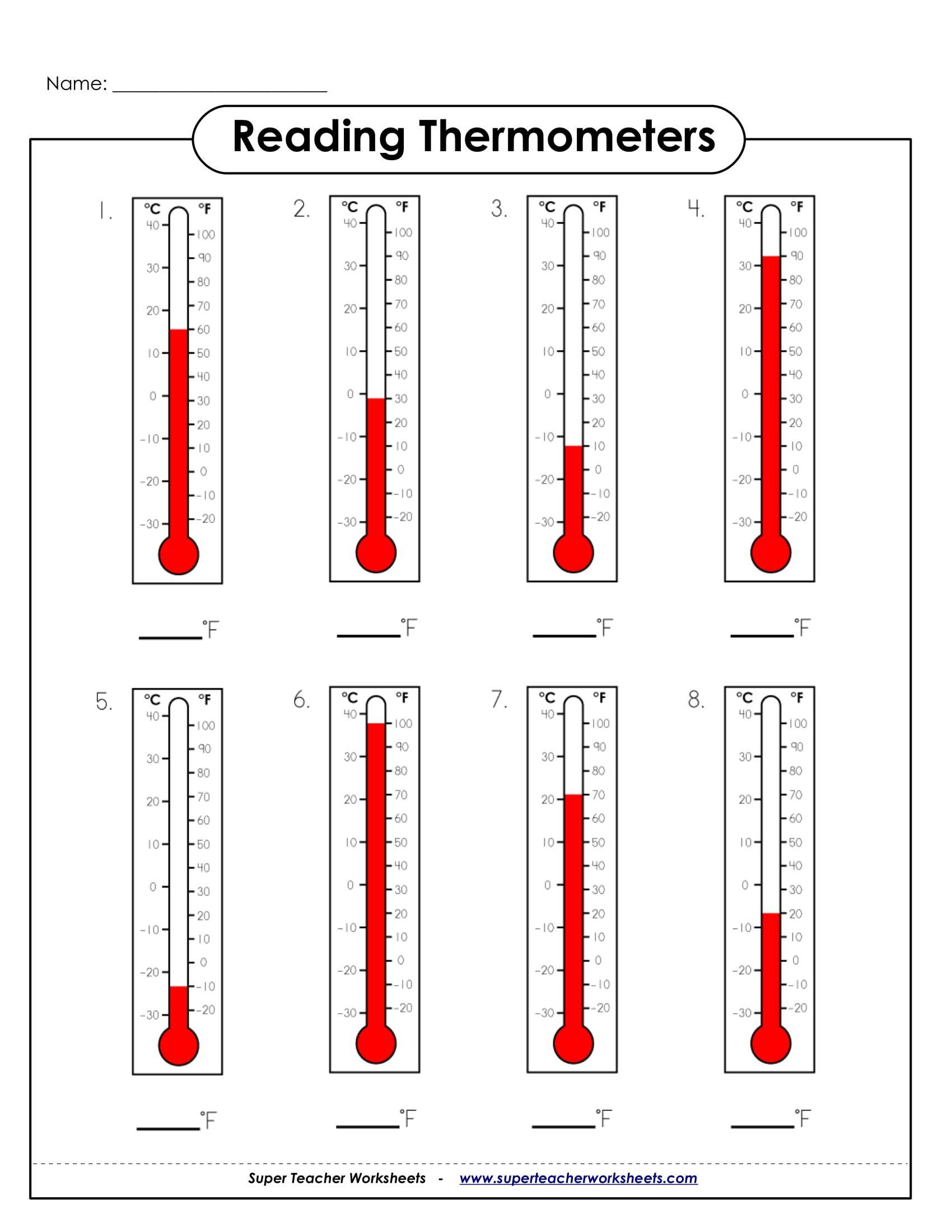 Read A Thermometer Worksheet 9 Math Worksheets For Students Pdf In 2020 