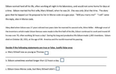 Thomas Edison Printable Worksheets Printable Worksheets