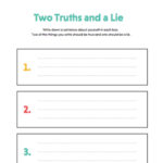 Two Truths And A Lie Worksheet Printable