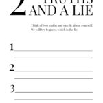 Two Truths And A Lie Worksheet Printable