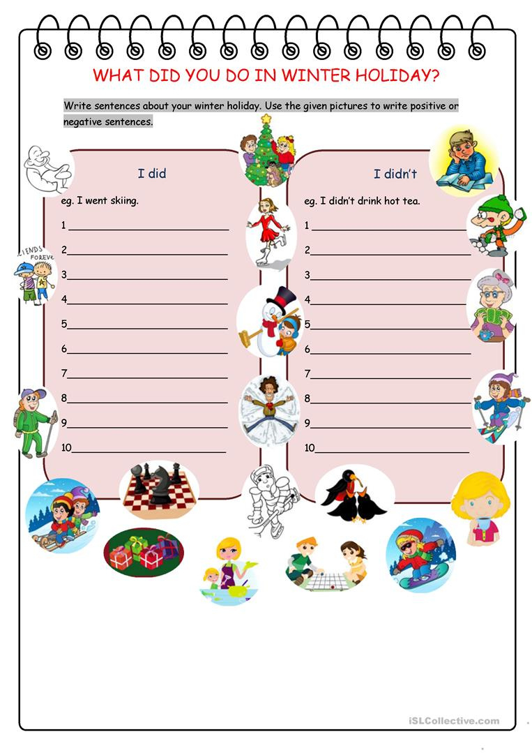 Winter Holidays Worksheets Printables Lexia s Blog
