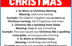 20 Best Similes For Christmas (With Meanings &amp; Examples) intended for Christmas Similes Worksheets