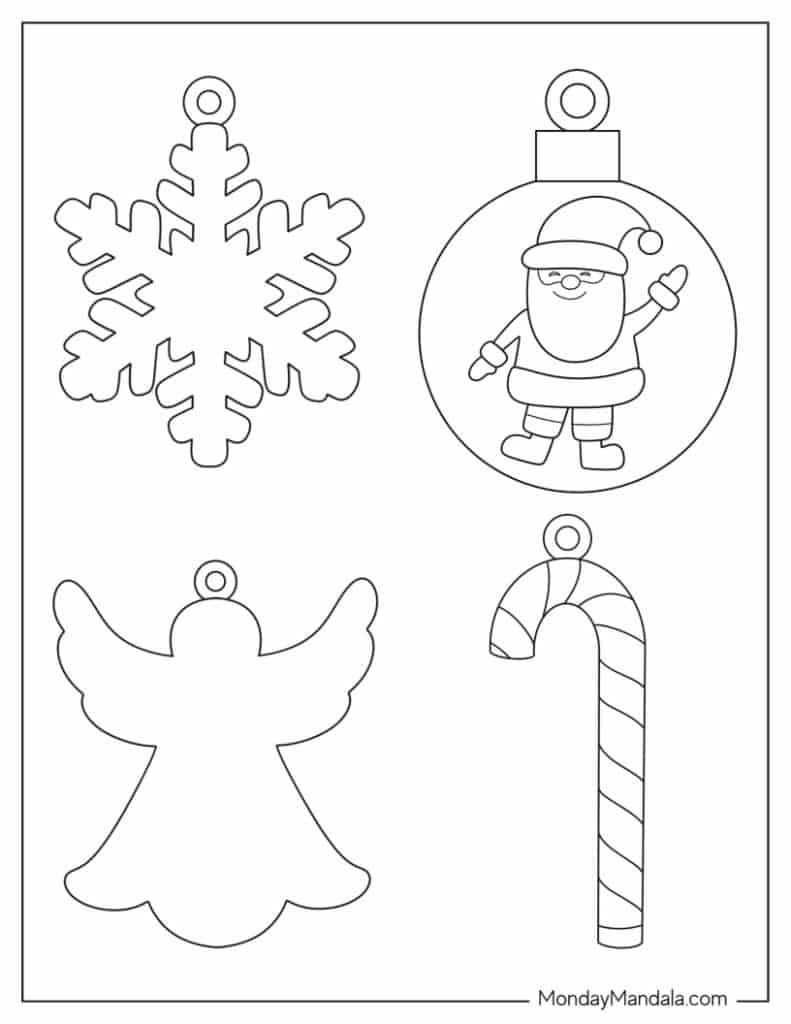 200 Printable Christmas Ornaments (Free Templates) pertaining to Christmas Ornament Worksheet